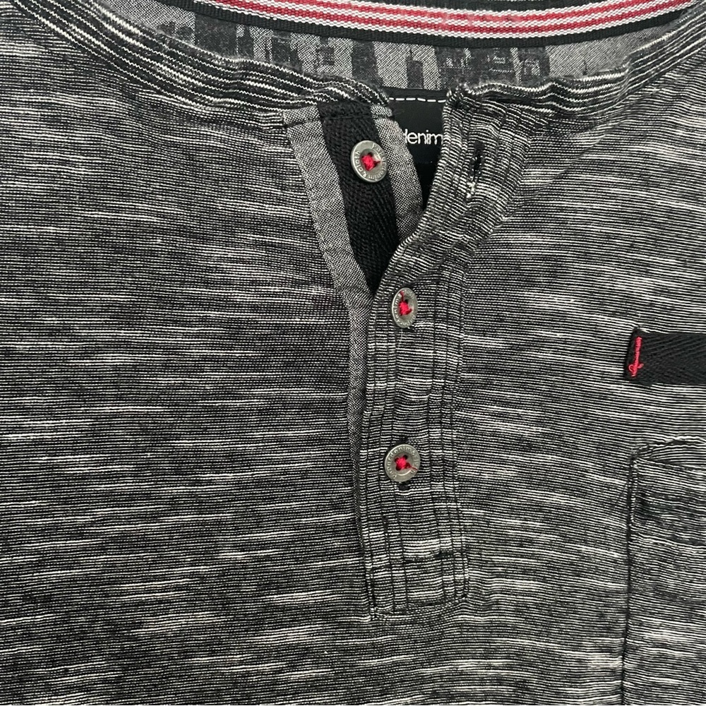 Paper Denim & Cloth Heathered Gray Short-Sleeve Henley Pocket Tee Men’s Size L - Picture 6 of 10